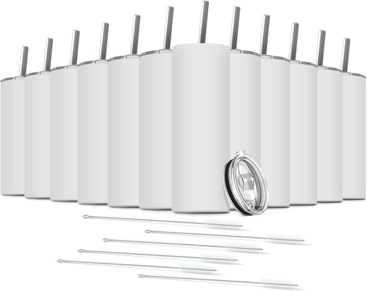 Tumbler with Straw and Lid, Insulated Coffee Travel Mug Tumbler 20 oz Stainless Steel Double Wall Reusable for Iced Drink, Women and Men Gift, Home Office, Outdoor