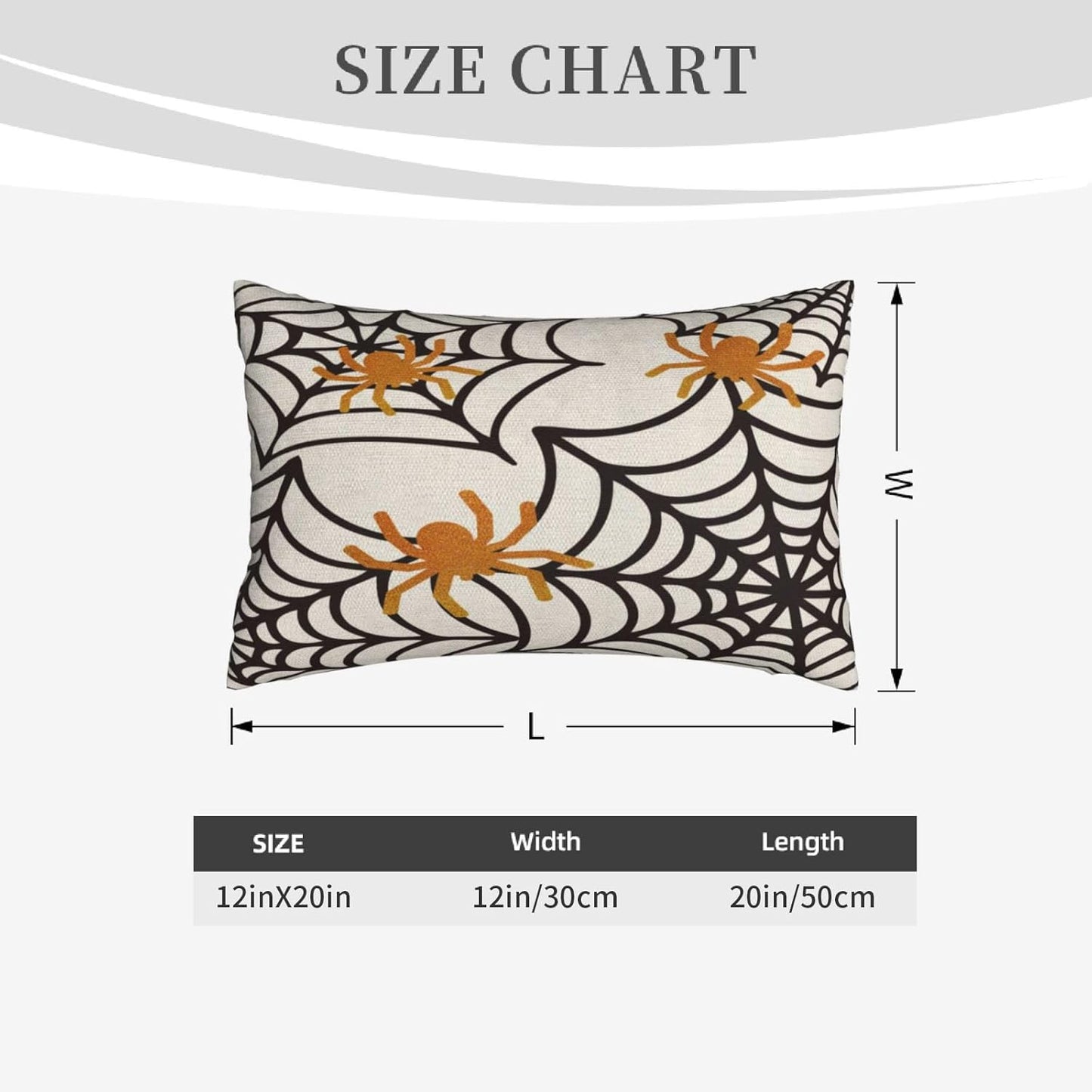 Black Spider Web Pillow Covers 12x20 inches Set of 2 Halloween Decorative Throw Pillow Covers Halloween Decor Spider Farmhouse Linen Cushion Case for Home Sofa Couch Outdoor Decoration