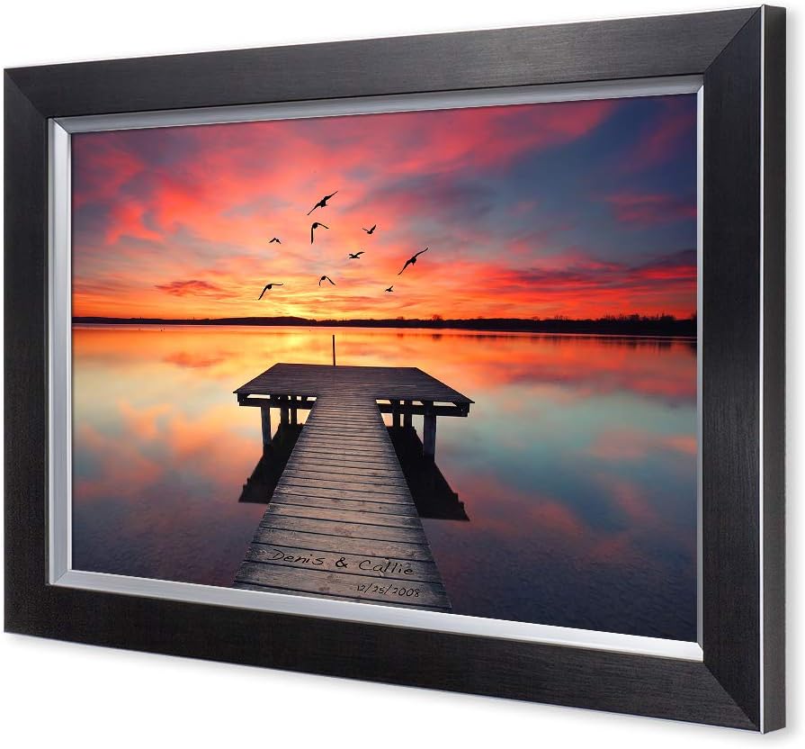 IPIC - Our Own Sunset Personalized Artwork with Names, Customized Gift for Anniversary. Giclee Wallart with High Grade Frame. Picture Size: 18x12