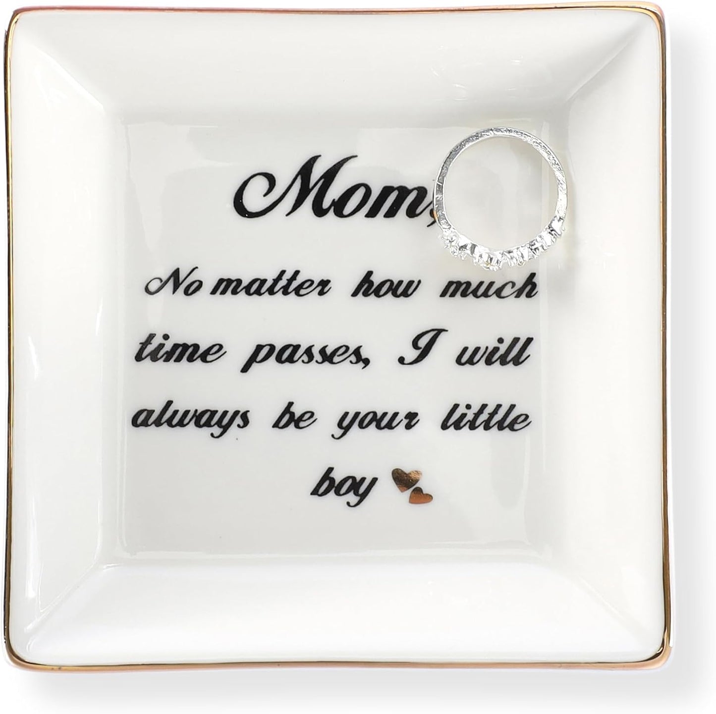 HOME SMILE Ceramic Ring Dish Jewelry Tray for Mom Sister Friends