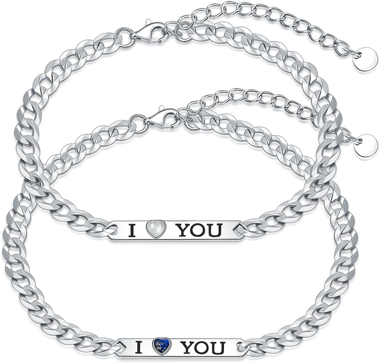 Couples Bracelets for Women Men 925 Sterling Silver Couple Friendship Bracelets Matching Jewelry