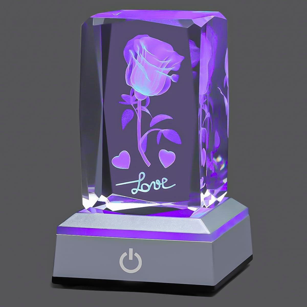 hochance 3D Rose Crystal Multicolor Nightlight,I Love You Decolamp,Perfect Mothers Day Gifts for Mom Mother My Girlfriend Wife Her,Unique Valentines Anniversary Birthday Presents Ideas