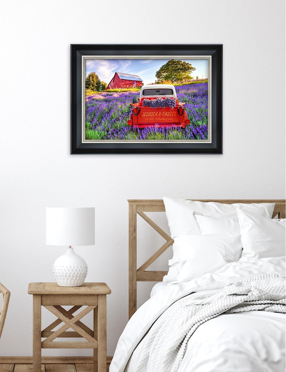IPIC - Timeless Love Through the Seasons, Spring, Personalized Framed Wall Art with Names, Romantic Gift for the Partner, Custom Artwork with Solid Wood Frame for Couples' Bedroom or Living Room