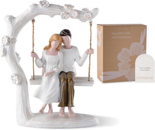 Wedding Gifts for Couple Anniversary - Romantic Couples Swing Figurine Sculpture - Unique Engagement Birthday Gift Ideas for Newlyweds Husband Wife Her Him