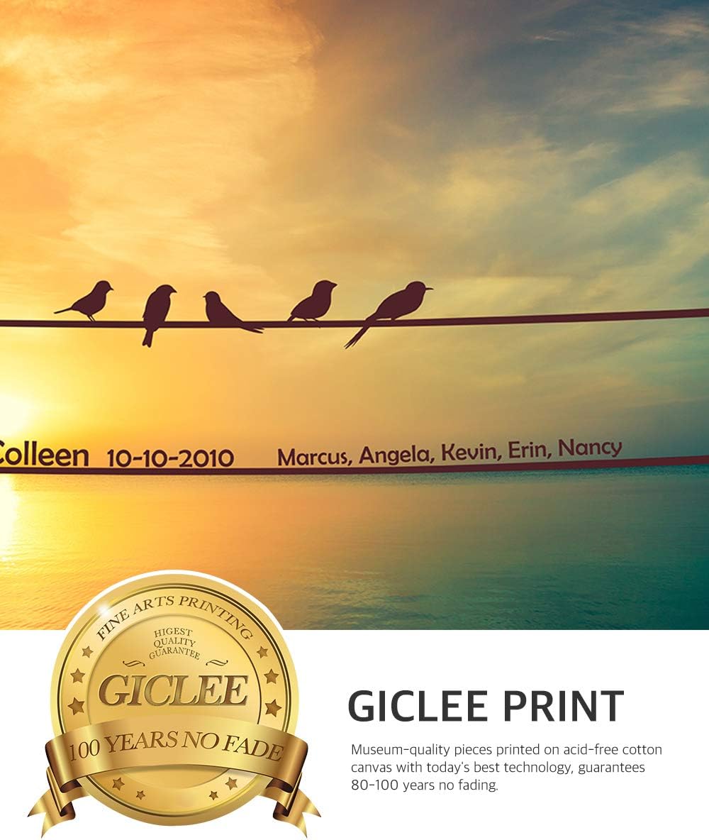 IPIC - We Are Family Personalized Artwork with Names, Customized Gift for Anniversary. Giclee Wall Art with High Grade Frame. Picture Size: 18x12,Total Size: 21X15