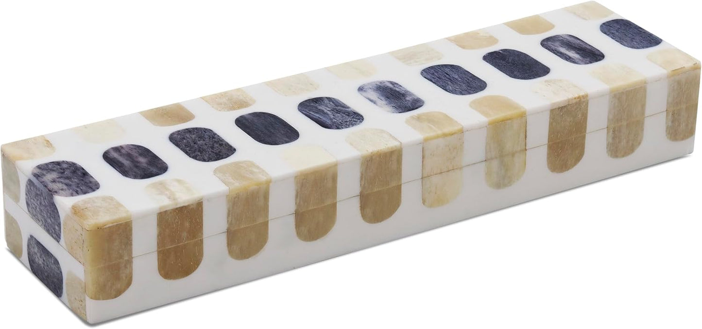 Handicrafts Home Handmade Patisserie Pattern Decorative Box - Storage Organizer, Decor Centrepiece, Memory Keepsakes, Home Decor - Boho Style Treasure Box, Multipurpose Gift - Caramel, 10x2.5x1.5