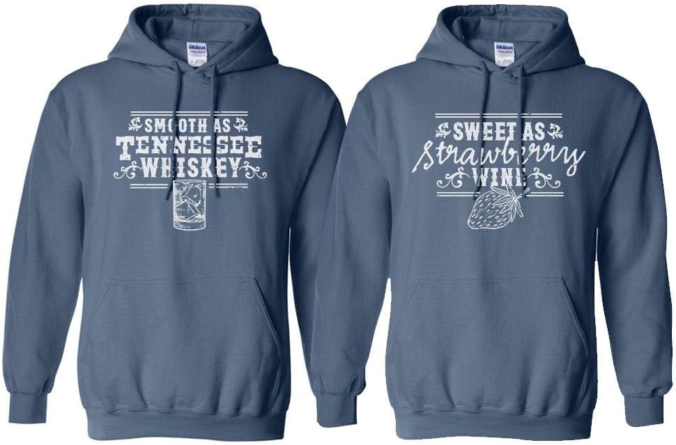 Whiskey and Wine Country Couples His & Hers Duo Matching Hoodie Sweatshirt Unisex