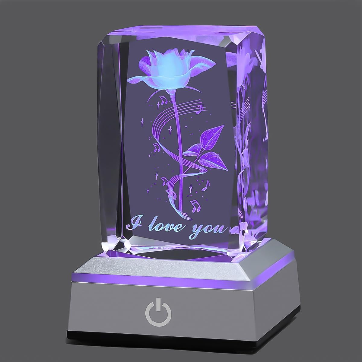 hochance 3D Moon Crystal Multicolor Nightlight - I Love You Decolamp,Perfect Valentines Gift Ideas for Her My Girlfriend Wife Mom - Unique Anniversary Birthday Presents
