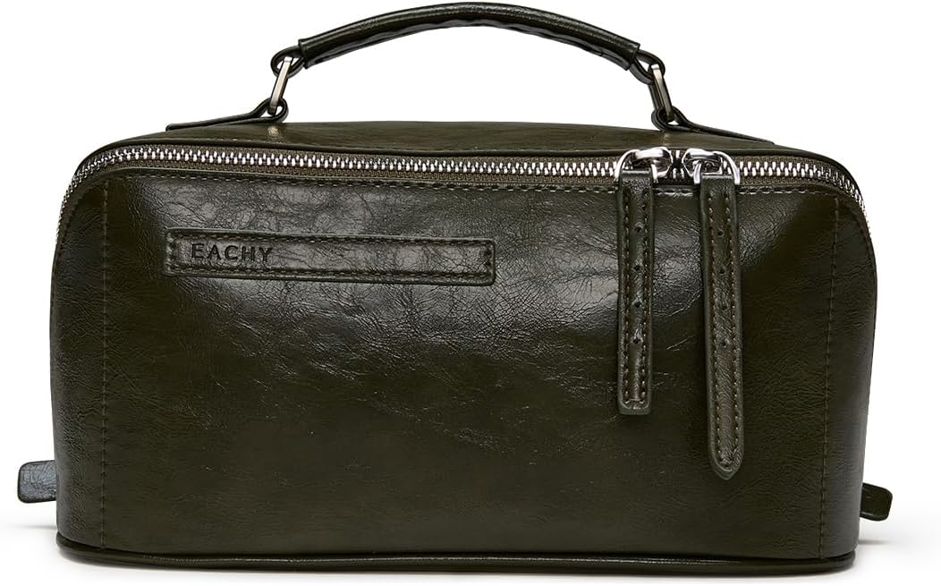 EACHY Travel Makeup Bag,Large Capacity Cosmetic Bags for Women,Waterproof Portable Pouch Open Flat Toiletry Bag Pattern Makeup Bag