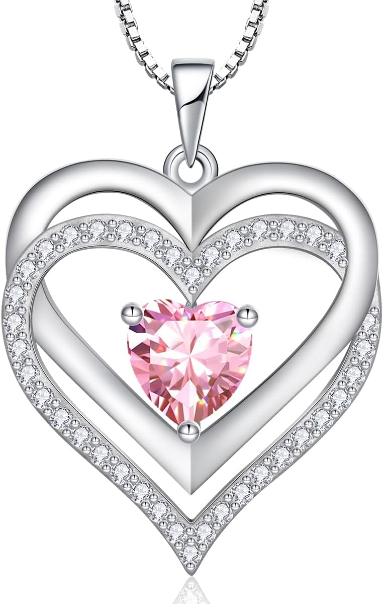 RIVIKO Infinity Heart Symbol Necklace for Women 925 Sterling Silver Love Heart Pendant Valentine's Day Mother's Day Anniversary Birthday Christmas Jewelry Gifts for Women Mom Wife Sister Her Friends