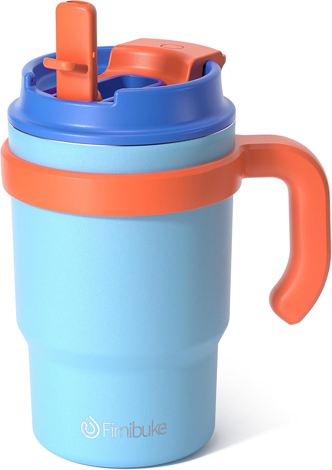 Fimibuke Kids Insulated Tumbler with Handle & Straw - 16oz Leak Proof Toddler Tumbler with Sip/Swig 2-in-1 Lid, BPA FREE 18/8 Stainless Steel Kids Water Bottle Drinking Cups Travel Mugs for Boys Girls