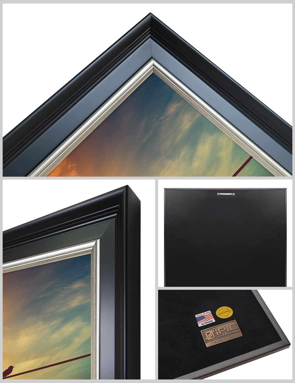 IPIC - We are Family Personalized Framed Wall Art with Names and Date on, Giclee Prints with Solid Wood Frame, Customized Gift and Memorial Gifts for Wedding Anniversary.