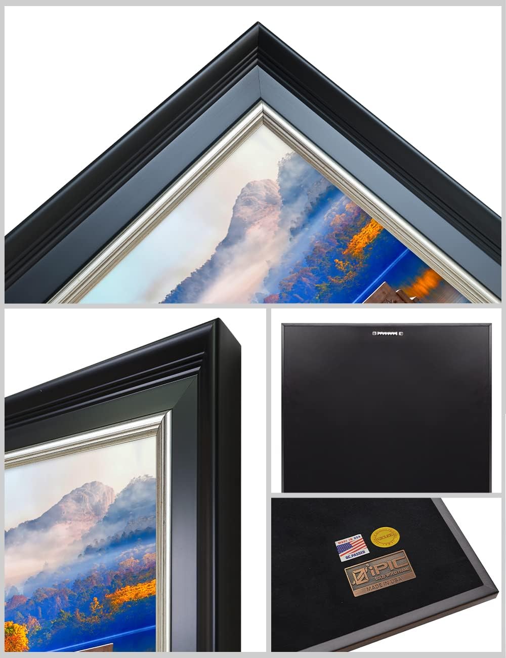 IPIC - Grow Old Together, Personalized Framed Wall Art with Names and Date on, Giclee Prints Framed with Solid Wood, Custom Memorial Gifts for Wedding Anniversary. Total Size: 27.25" W x 19.25" H
