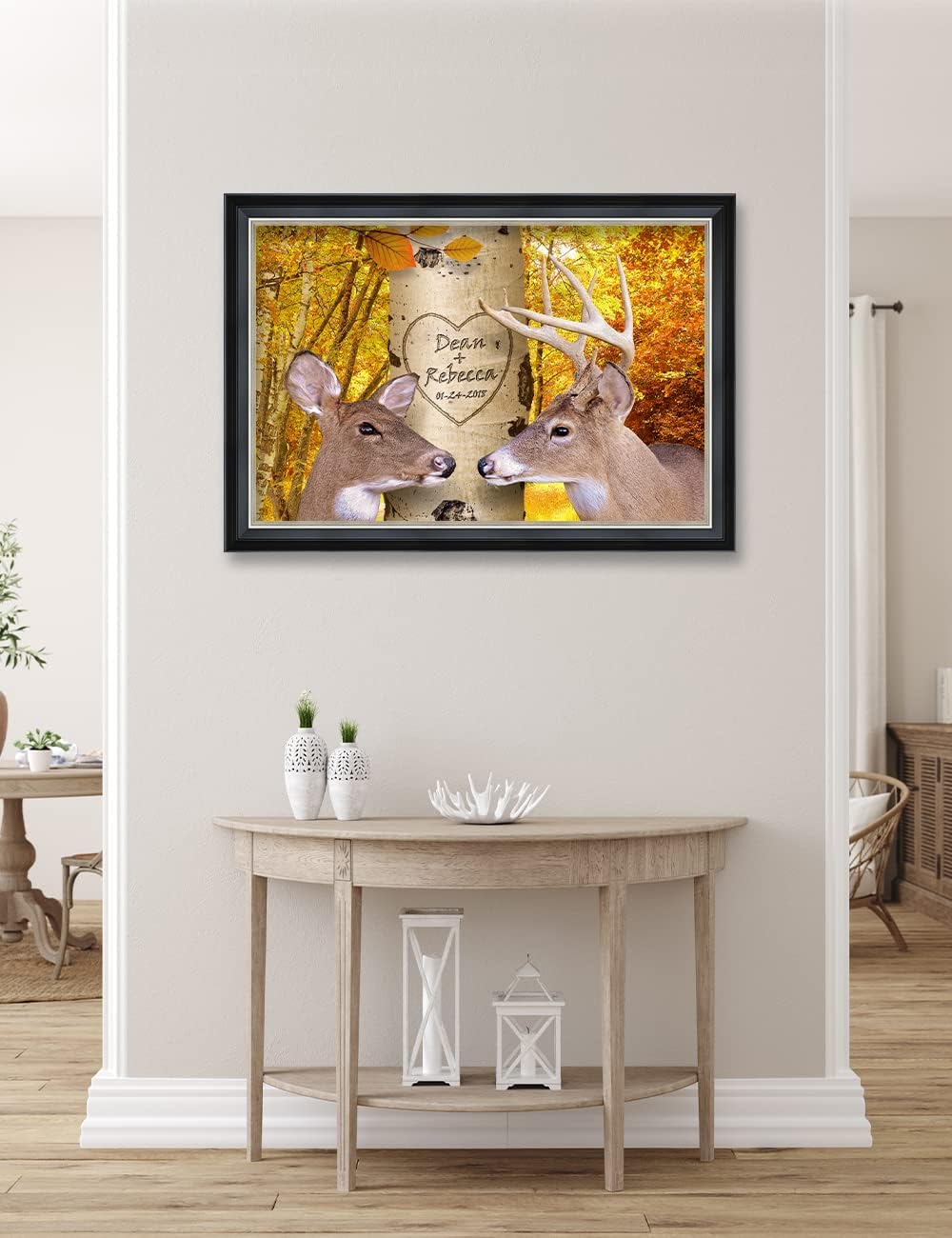 IPIC - Oh My Dear,Personalized Ideal Gift Custom Framed Wall Art with Names and Date, Giclee Prints with Solid Wood Frame, Unique and Memorable Present. Wall Art for Home Decor.
