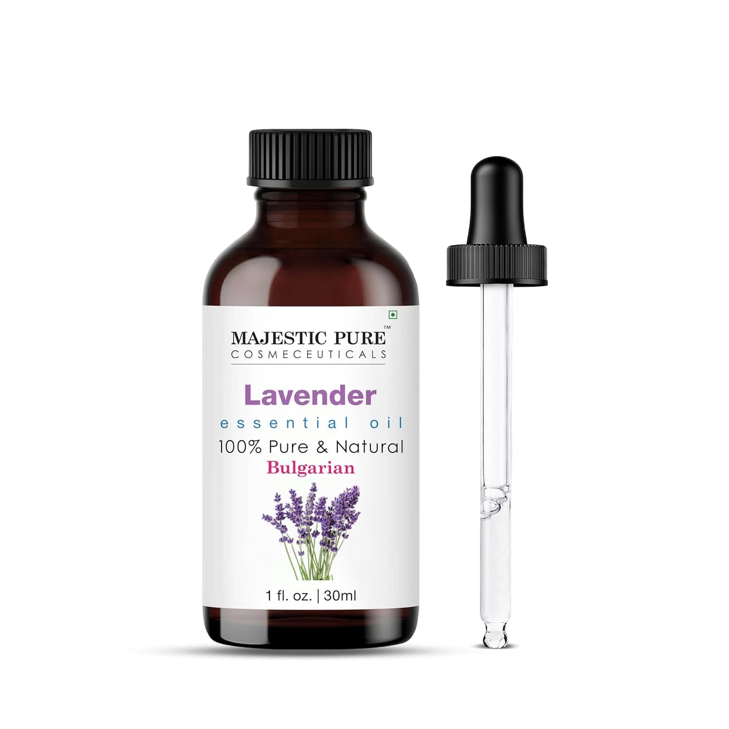 Majestic Pure Lavender Essential Oil with Glass Dropper - 1 Fl Oz - 100% Pure and Natural Lavender Oil - Premium Grade Essential Oils for Diffuser, Aromatherapy, Soap and Candle Making