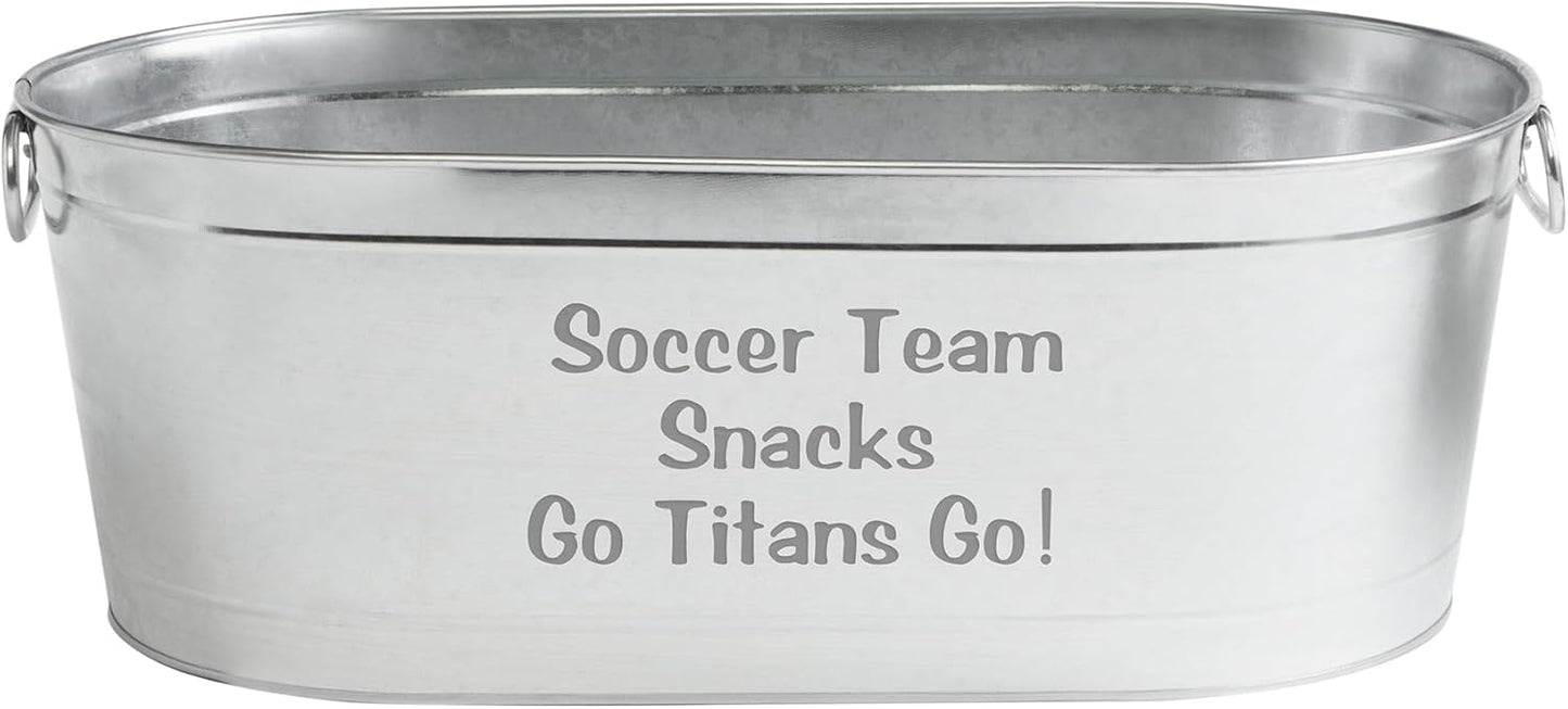 Let's Make Memories Personalized Beverage Tub - Custom Beverage Tub - Unique Entertaining Essential - Galvanized Drink Tub - 20 ¾"L x 11 ¾"W x 7" H - 5.5 Gallons