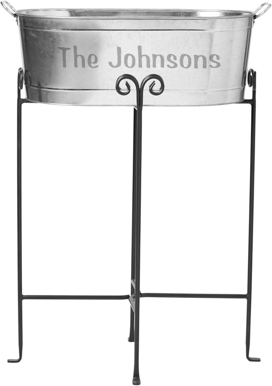 Let's Make Memories Personalized Any Message Beverage Tub w/Stand - Custom Beverage Tub - Unique Entertaining Essential - 5.5 Gallons