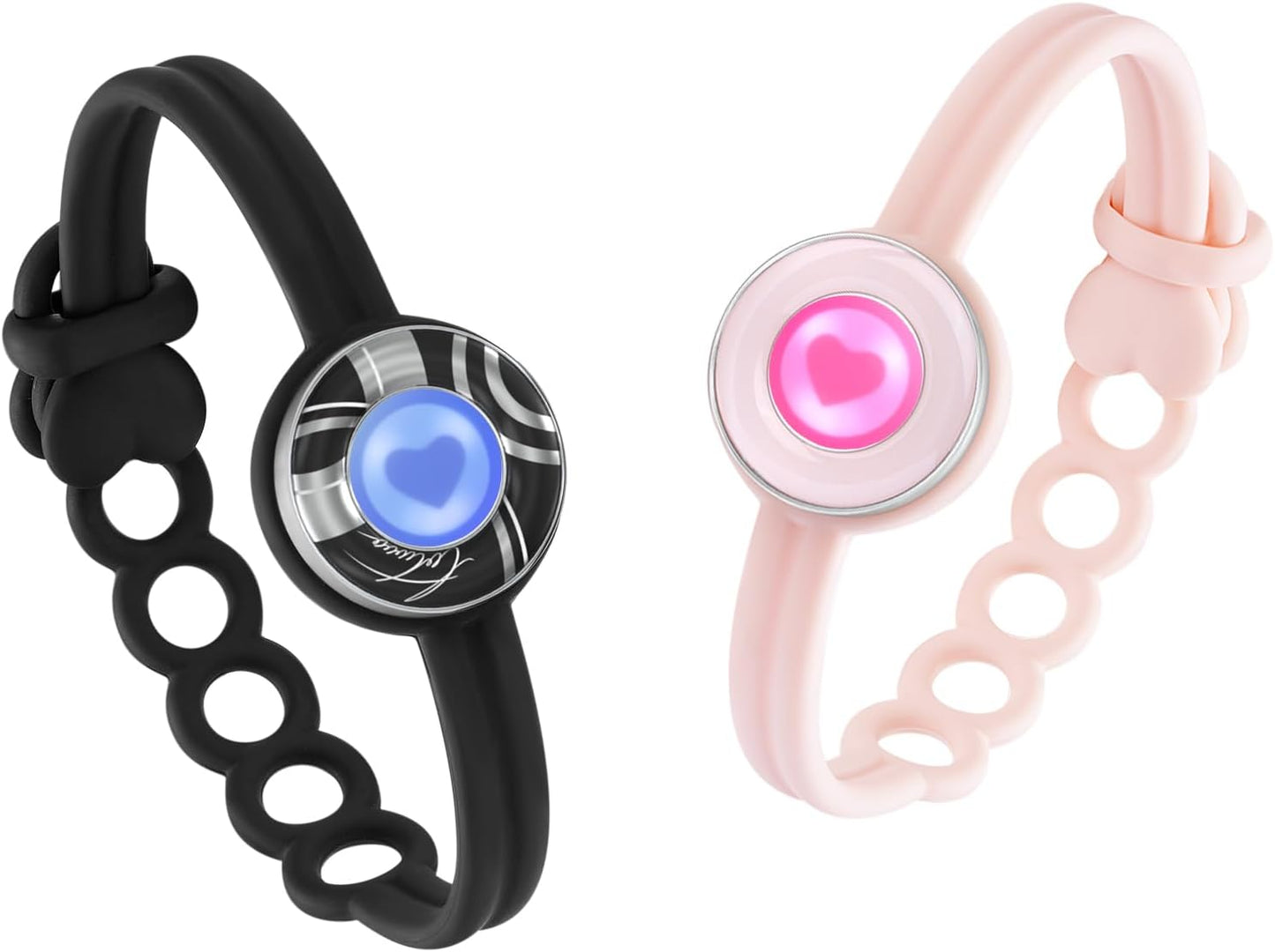 Long Distance Touch Bracelets, Light up & Vibration for Love - Pair of Couples Bracelets Long Distance Relationship Gifts for Girlfriend, Mother-Daughter, Sisters Bluetooth APP Set Up Pairing Jewelry