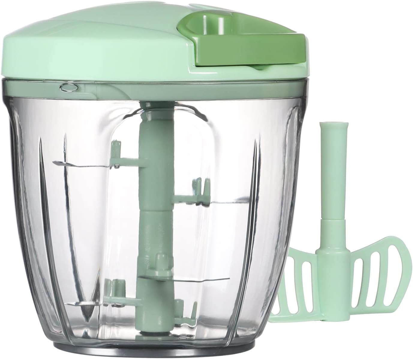 Cambom Manual Food Chopper Vegetable Cutter, Hand String Chopper Onions Cutter for Vegetable Fruits Nuts BPA Free Food Safe Material, 900ml Green