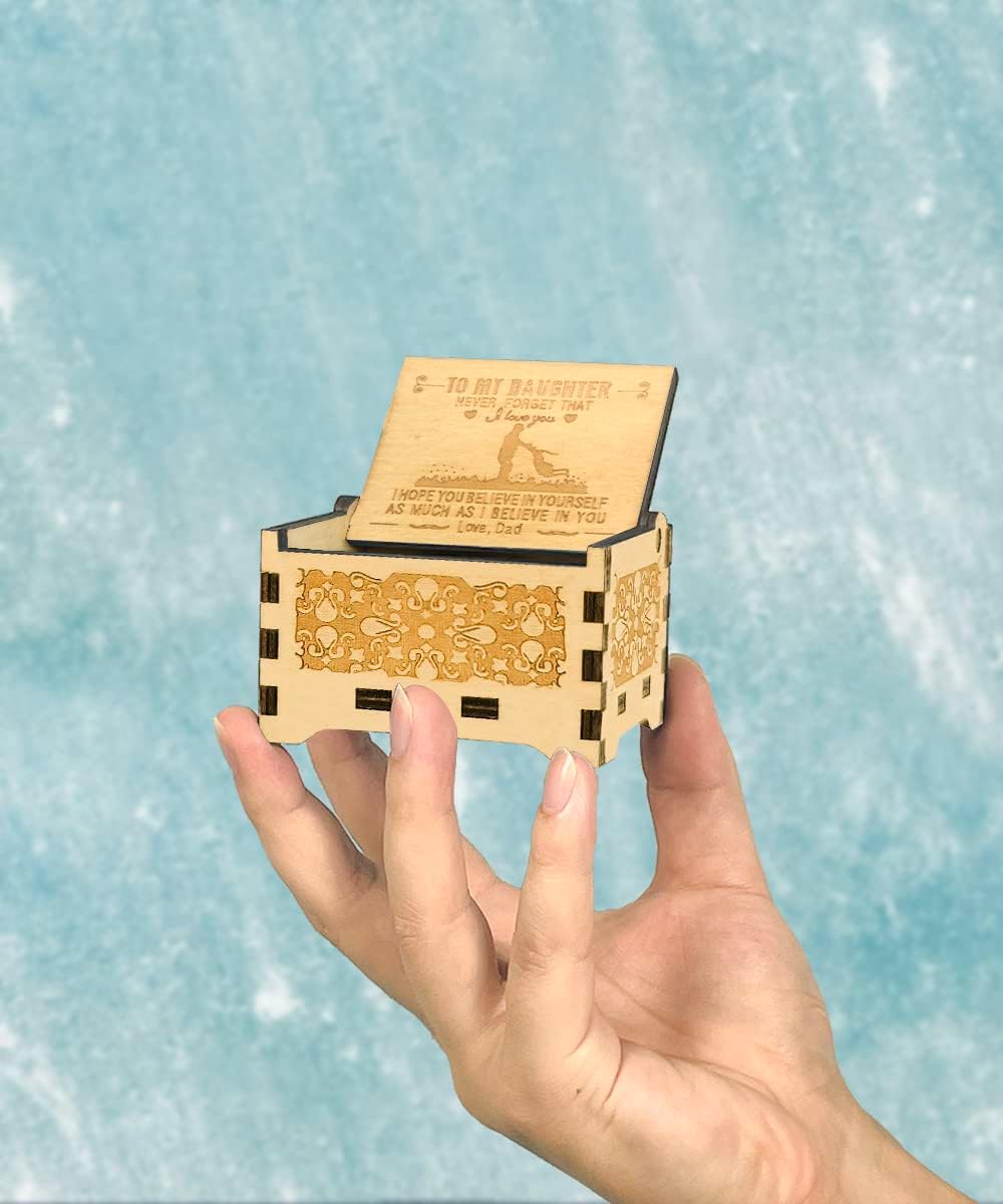 Daughter Gifts from Dad, Wooden Music Box, Dad to Daughter Gifts, Suitable for Birthday/Christmas/Keepsake