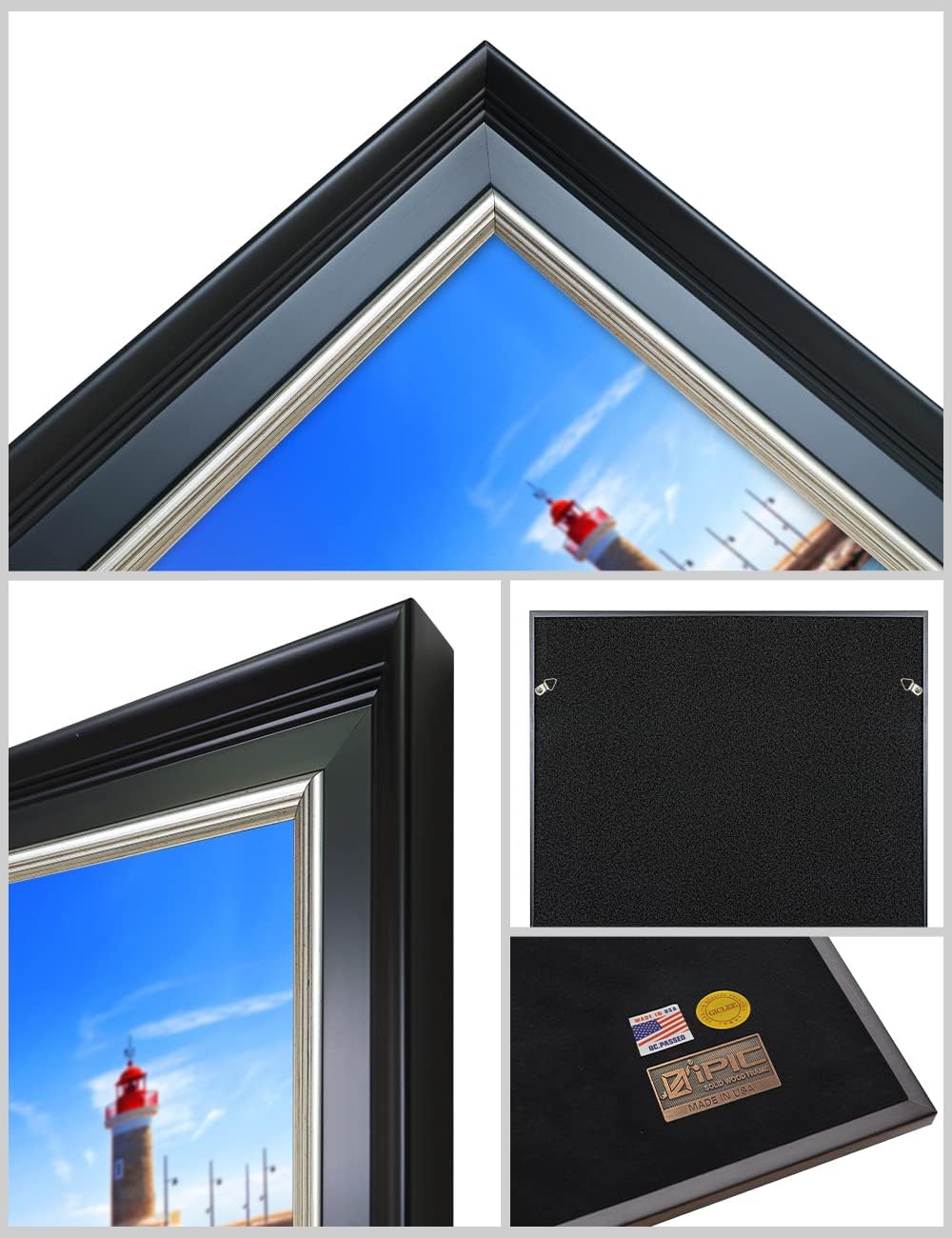 IPIC - Beach Lovers, Personalized Ideal Gift Custom Framed Wall Art with Names and Date, Giclee Prints with Solid Wood Frame, Unique and Memorable Present. Wall Art for Home Decor.