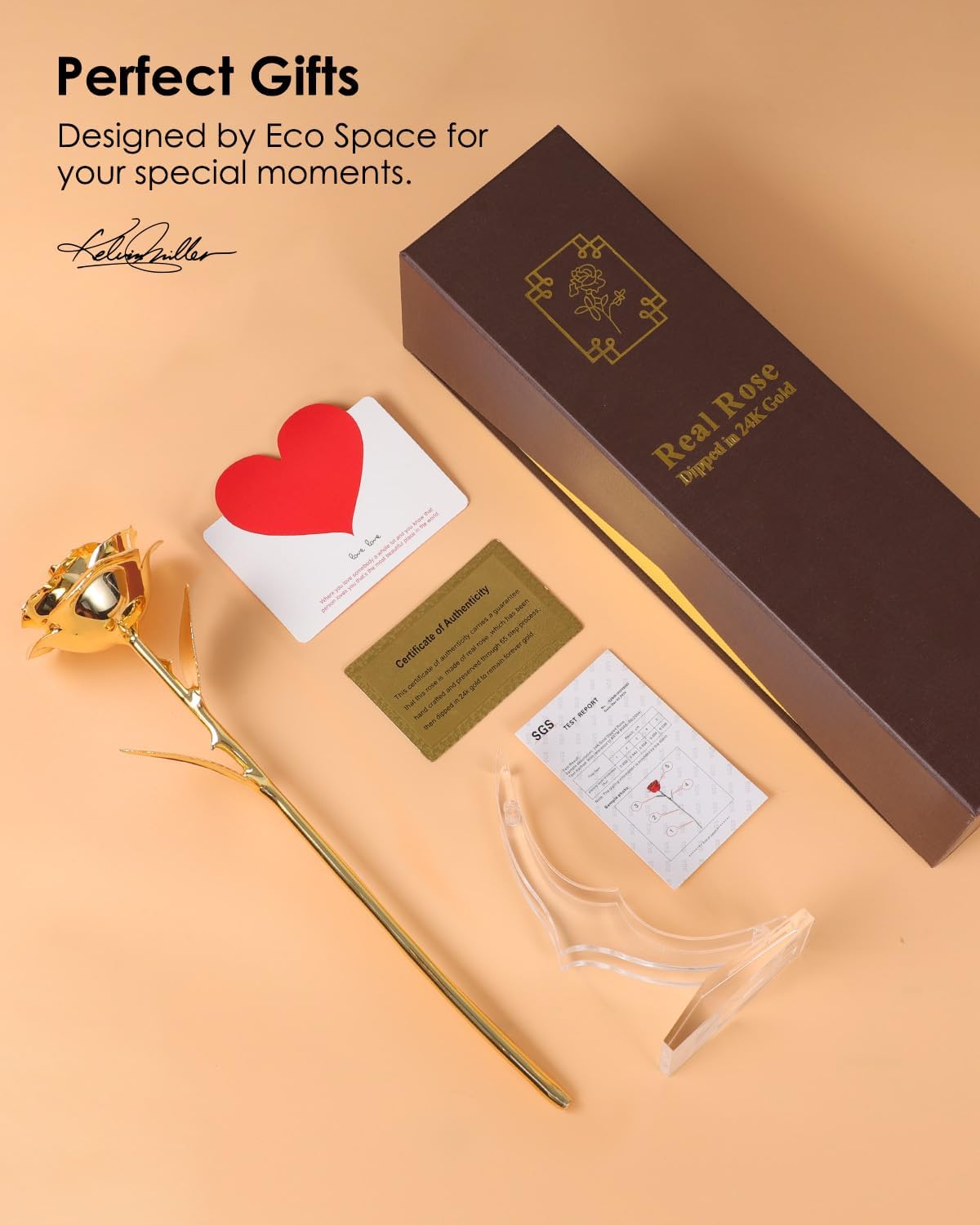 24K Gold Dipped Real Rose – Handcrafted, Elegant, One of a Kind – Romantic Gift for Her – Ideal for Birthday, Anniversary, Mother’s Day, Valentine’s (Gold)
