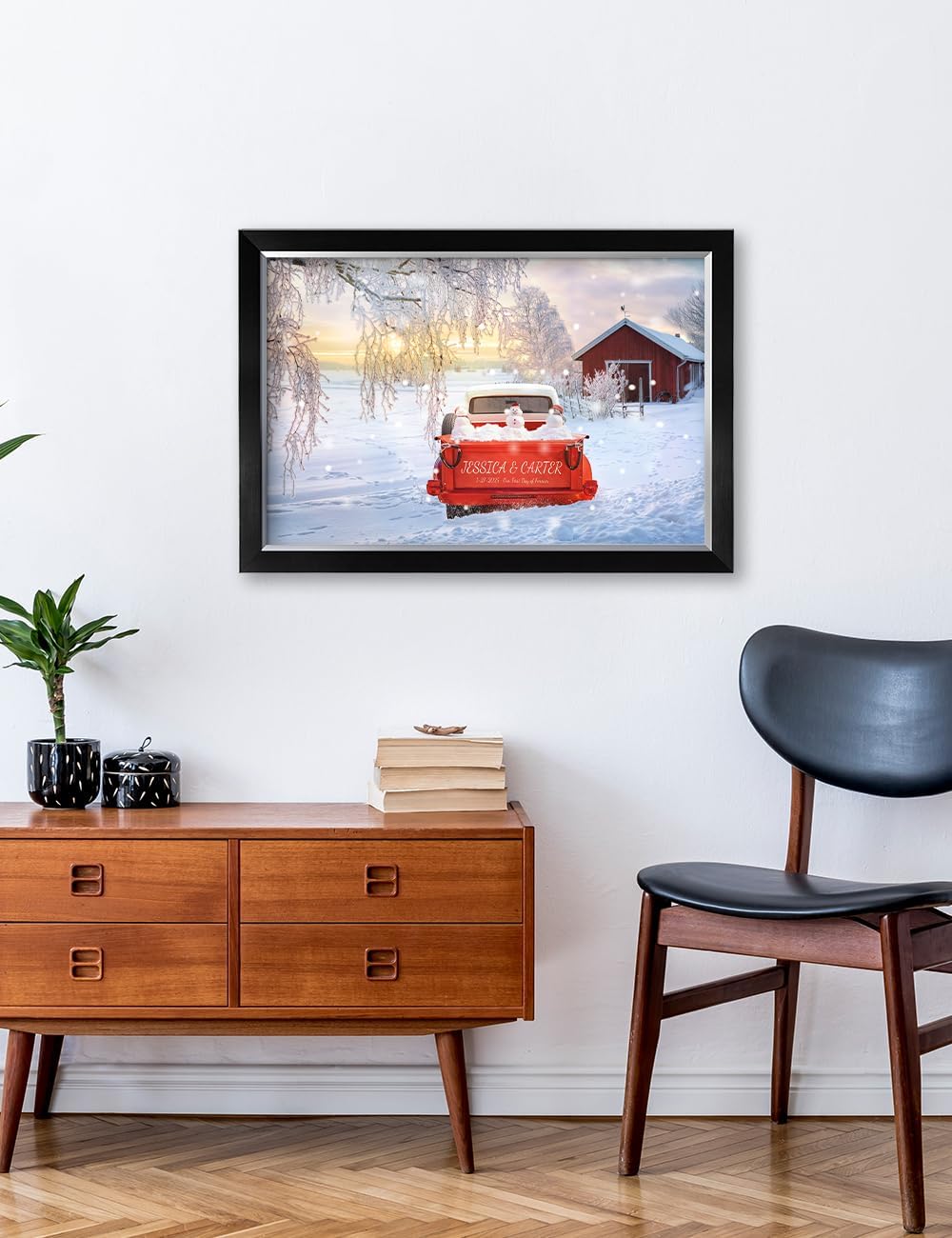 IPIC - Timeless Love Through the Seasons, Winter, Personalized Canvas Wall Art with Names, Custom Gift for Couples, Romantic Anniversary or Wedding Present for Bedroom or Living Room Decor