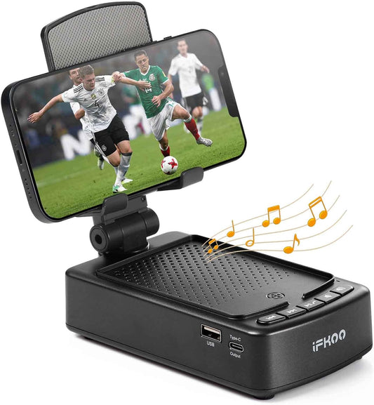 Gifts for Men Women, Phone Stand with Bluetooth Speaker BT5.3, Gifts for Him Dad Who have everything, Phone Holder with Wireless Speaker for iPhone/Android/Tablet, Tech Gadgets,Birthday Gifts for Men