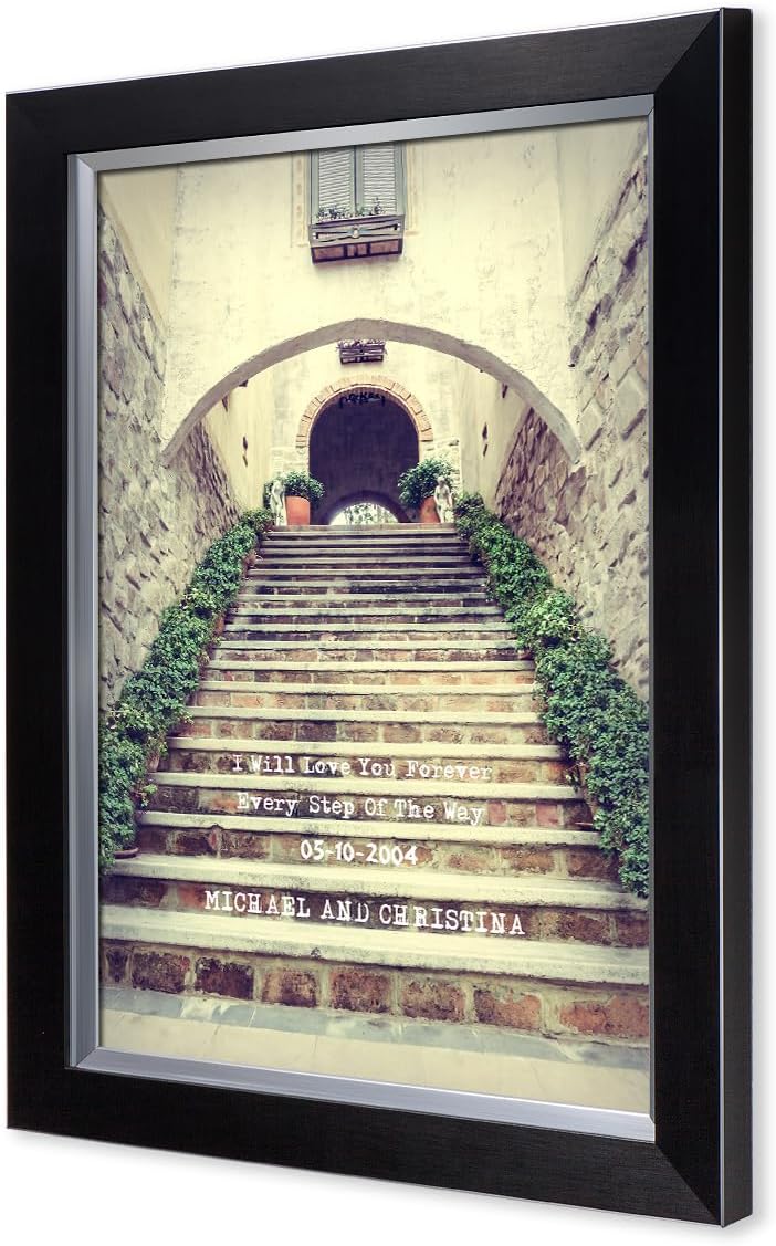 IPIC - Love You Every Step, Personalized Canvas Wall Art with Names and Date on for Home Decor, Customized Gift for Anniversary,Wedding,Birthday and Holidays.