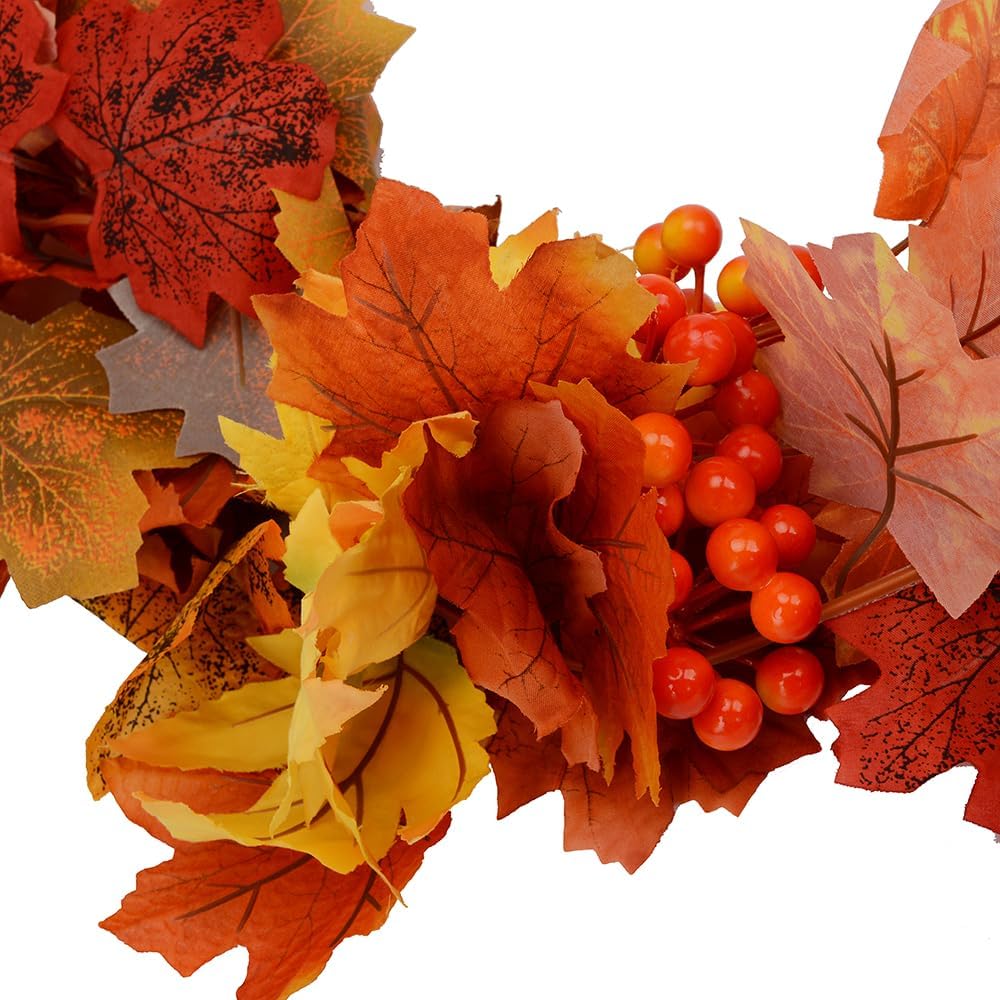 3pack Fall Garland Maple Leaf Garlands 5.9Ft/Piece Fall Maple Leaves Garland Hanging Vine Garlands Artificial Autumn Foliage Thanksgiving Christmas Decor (3, Orange)
