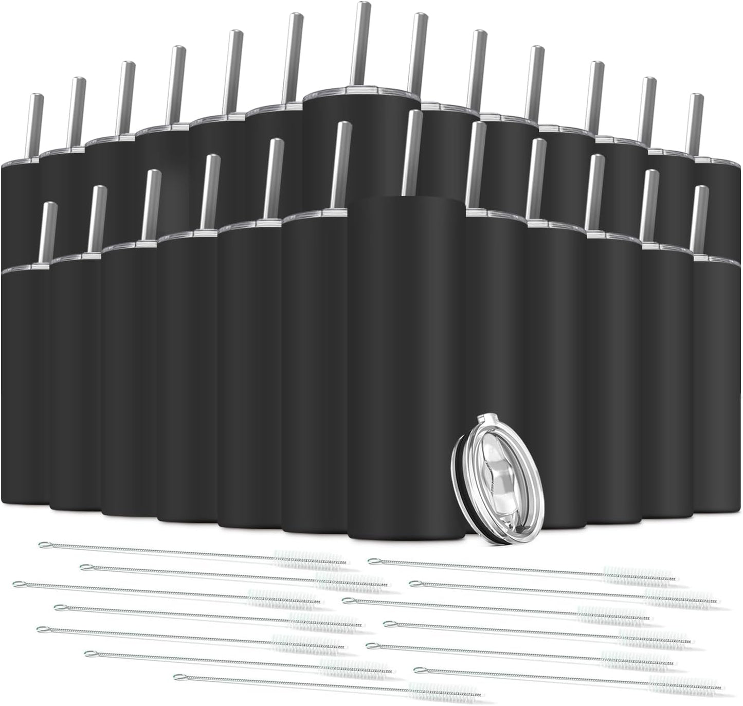 Tumbler with Straw and Lid, Insulated Coffee Travel Mug Tumbler 20 oz Stainless Steel Double Wall Reusable for Iced Drink, Women and Men Gift, Home Office, Outdoor