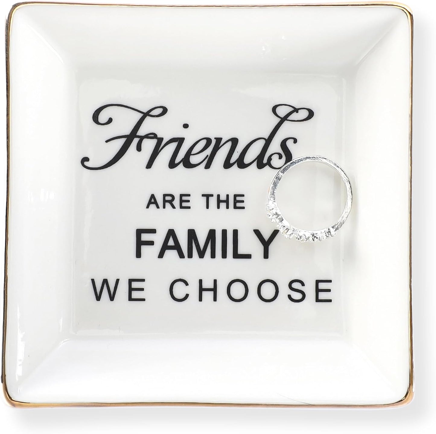 HOME SMILE Ceramic Ring Dish Jewelry Tray for Mom Sister Friends