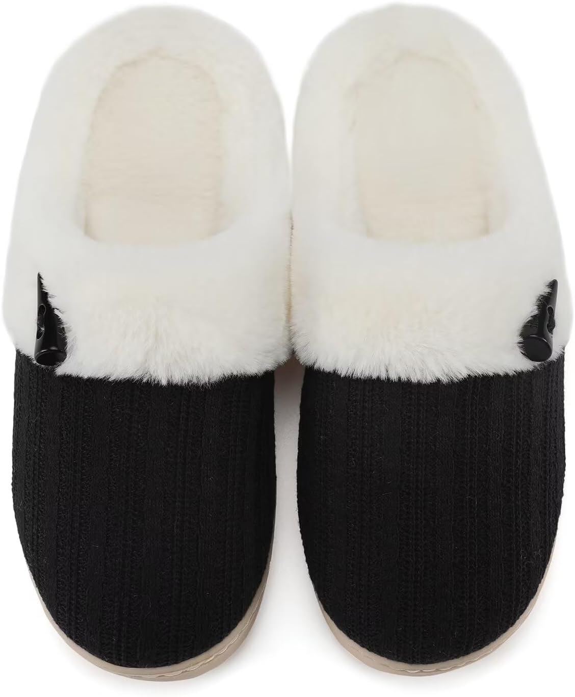 NineCiFun Women's Slip on Fuzzy House Slippers Memory Foam Slippers Scuff Outdoor Indoor Warm Plush Bedroom Shoes with Faux Fur Lining