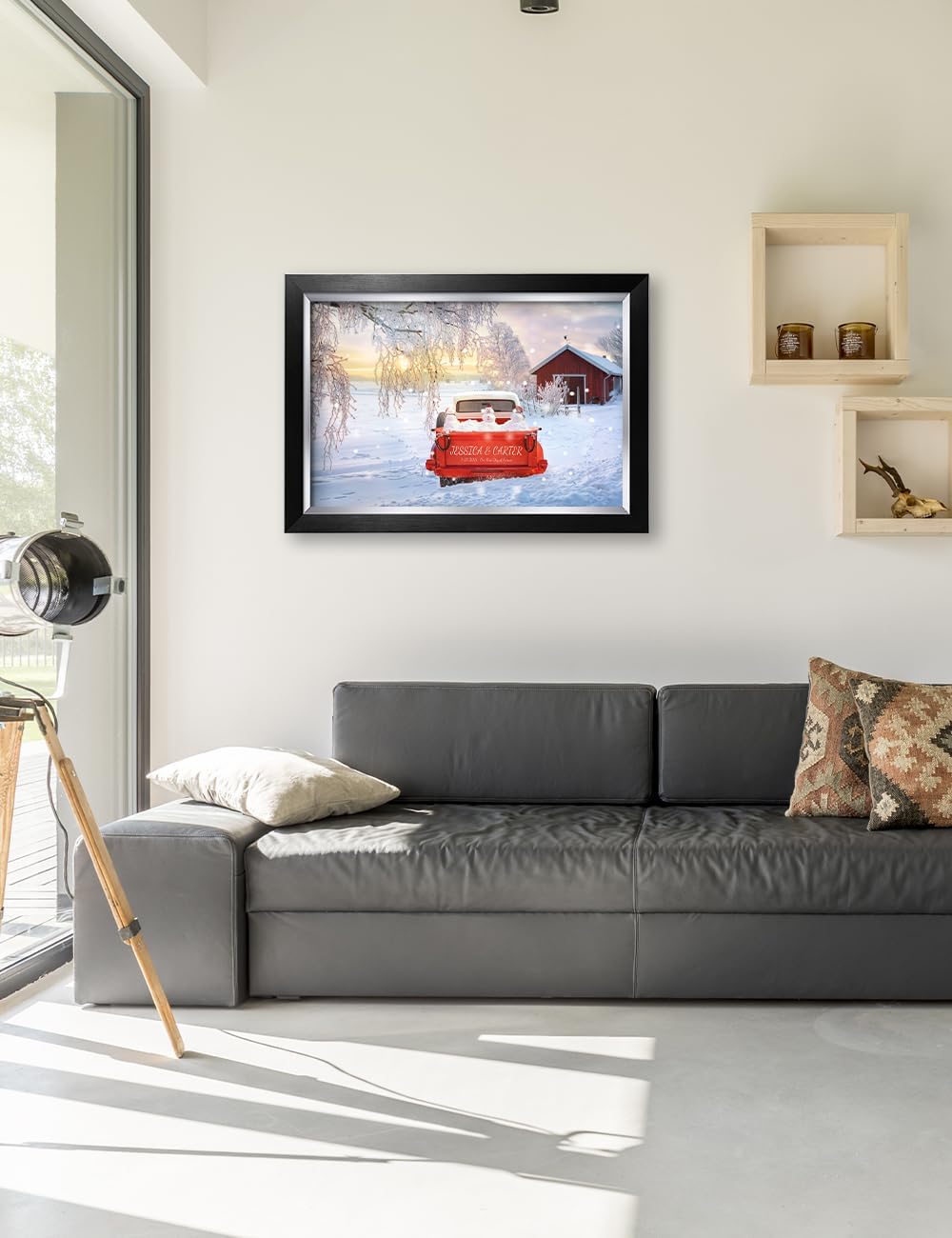 IPIC - Timeless Love Through the Seasons, Winter, Personalized Canvas Wall Art with Names, Custom Gift for Couples, Romantic Anniversary or Wedding Present for Bedroom or Living Room Decor
