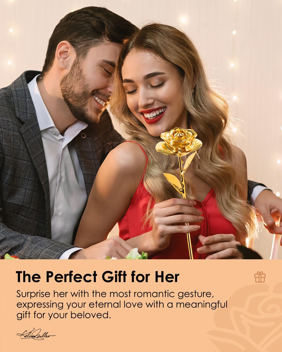24K Gold Dipped Real Rose – Handpicked Real Rose Preserved in 24K Gold – Elegant, One-of-a-Kind Romantic Gift for Her – Ideal for Birthday, Anniversary, Mother’s Day, Valentine’s Day
