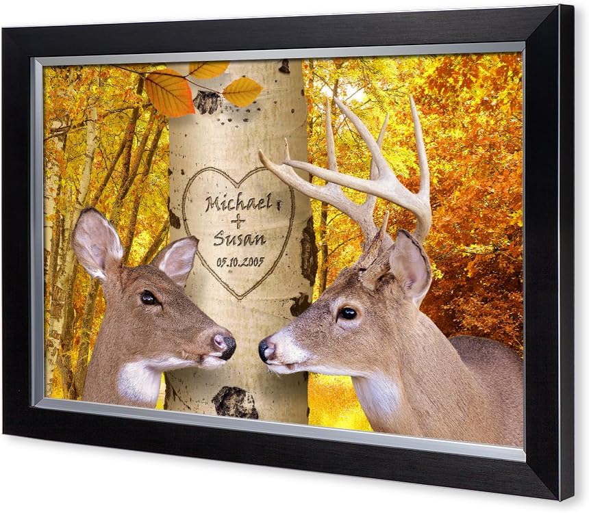 IPIC - Oh My Dear, Personalized Artwork with Names and Date on, Customized Gift for Anniversary,Wedding,Birthday and Holidays. Picture size: 30x20, Framed Size: 33x23
