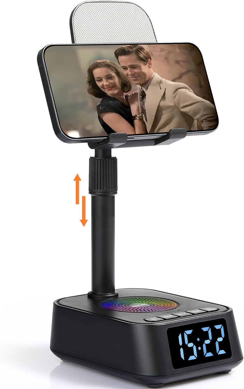 Gifts for Men Women, Adjustable Phone Stand Bluetooth Speaker, Birthday Gifts Him Husband, Phone Holder for Kitchen Desk Bedroom, Cool Tech Gadget for Dad Mom Boyfriend, Christmas Ideal