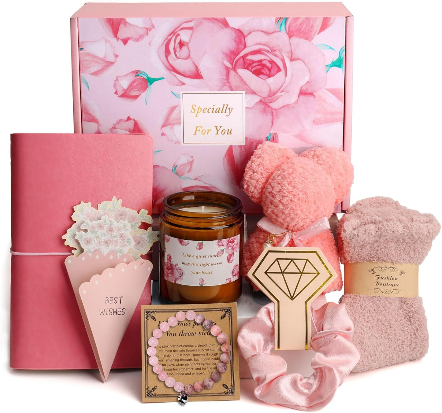 Get Well Soon Gifts for Women 7 Pcs Feel Better Encouragement Gifts,After Surgery Recovery Basket Care Package Cheer Up Box for Women,Mom,sister,Sick Friend