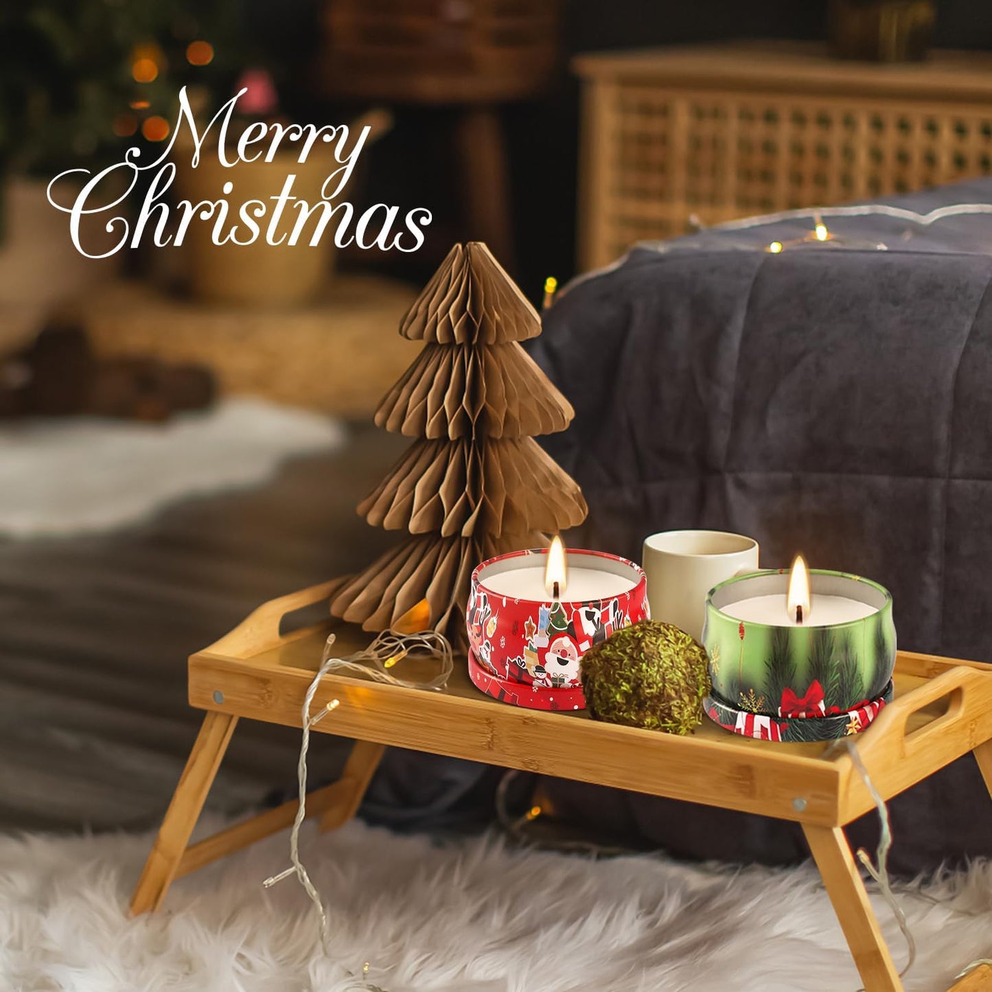 24 Packs Christmas Scented Candles Gift- Aromatherapy Candle-2.5oz Soy Wax-Long Lasting Burn time, Christmas Thanksgiving Gifts, Home Decor