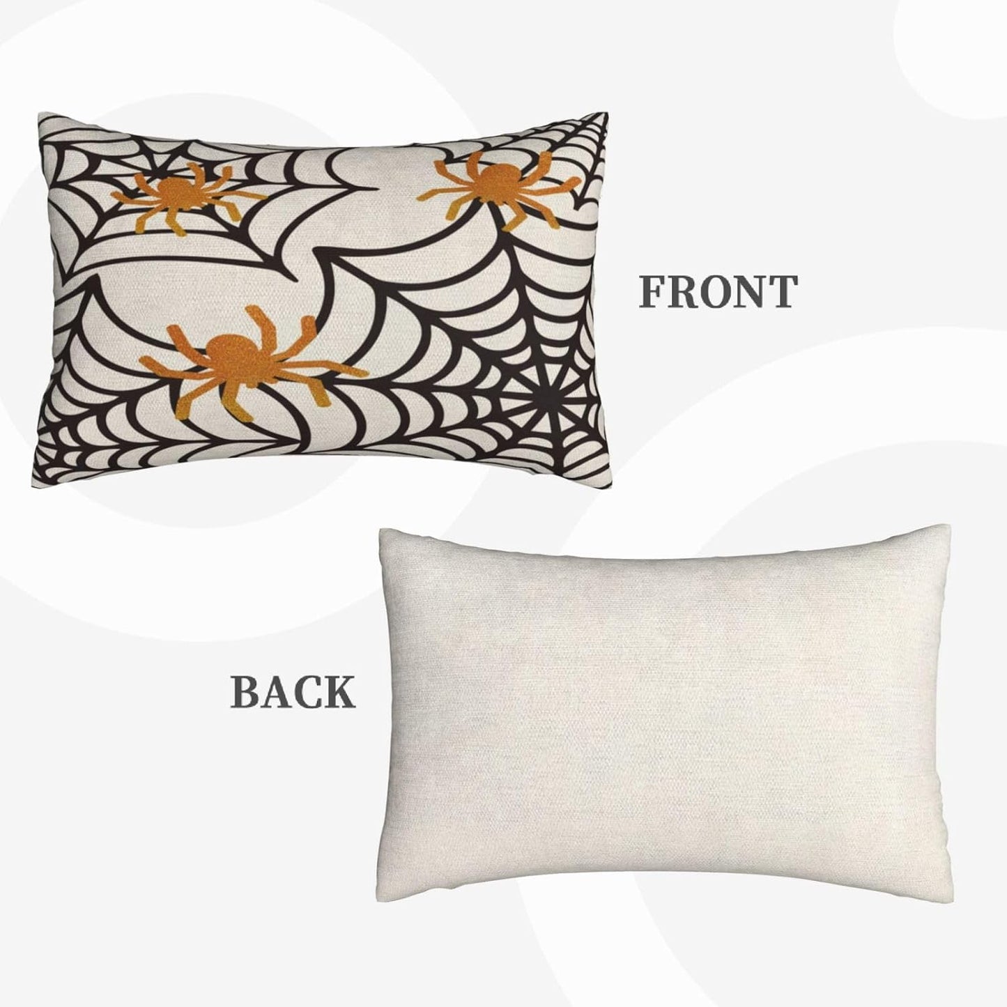 Black Spider Web Pillow Covers 12x20 inches Set of 2 Halloween Decorative Throw Pillow Covers Halloween Decor Spider Farmhouse Linen Cushion Case for Home Sofa Couch Outdoor Decoration