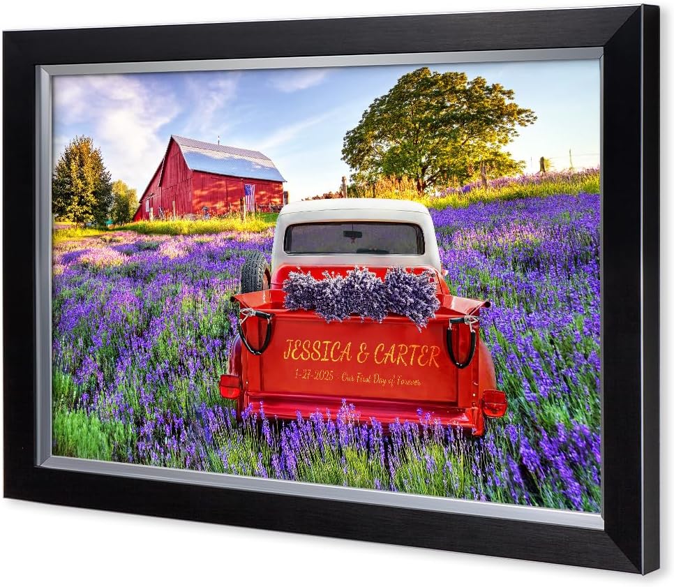IPIC - Timeless Love Through the Seasons, Spring Personalized Framed Wall Art with Names, Custom Anniversary or Wedding Gift for Couples, Romantic Home Decor for Bedroom or Living Room