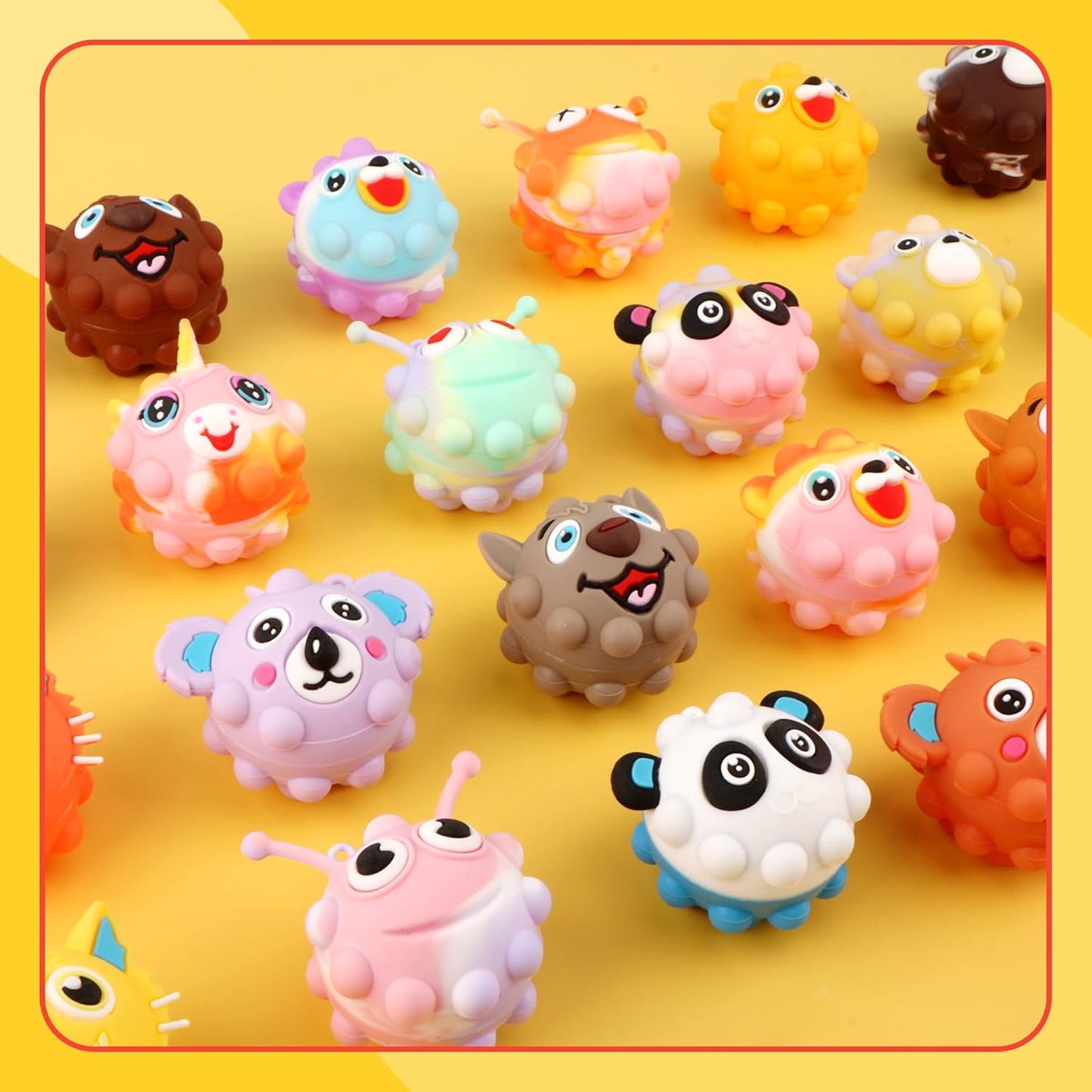 24PACK Animal Pop Balls Fidget Toys, Party Favors for Kids, Goodie Bag Stuffers, Pinata Stuffers, Treasure Box Toys, Prizes for Kids, Carnival Prizes, Birthday Gifts, School Rewards Prizes