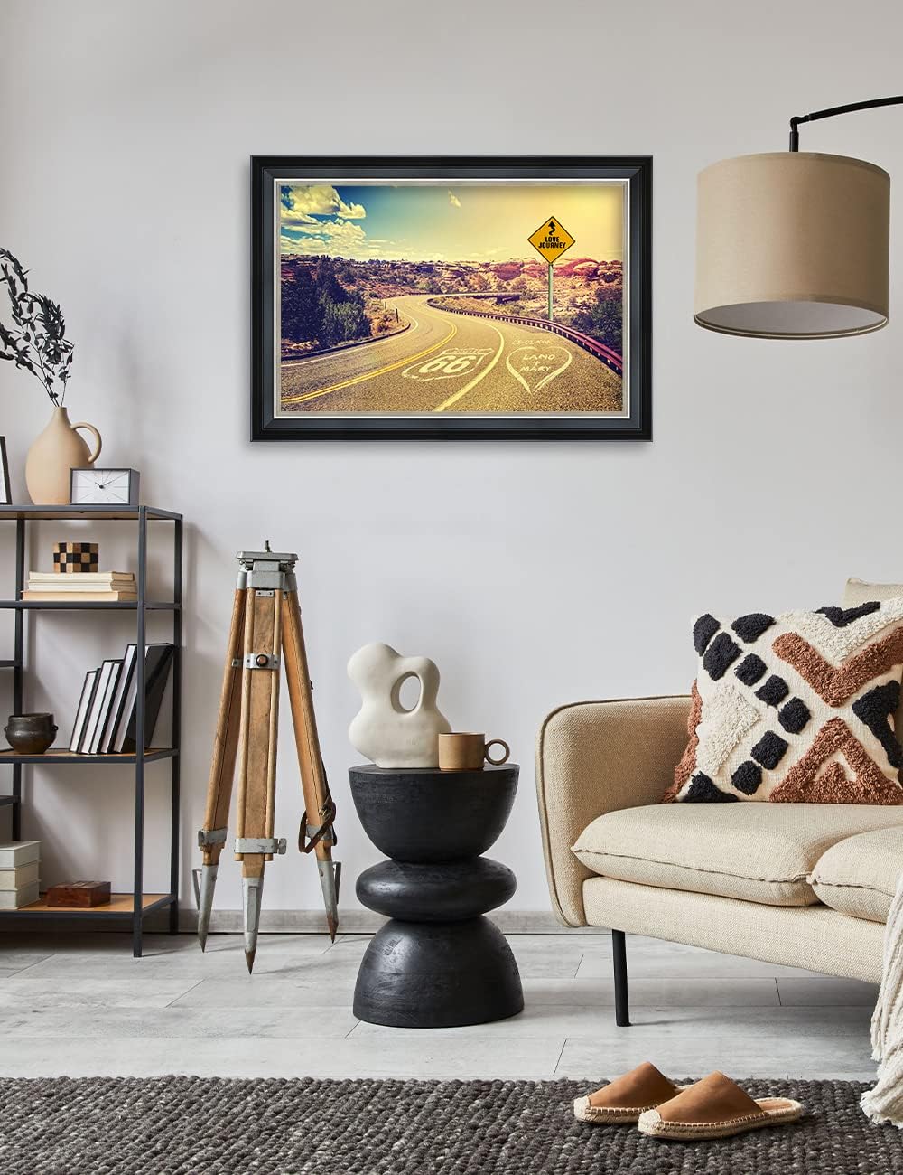 IPIC - Love Journey Personalized Framed Wall Art with Names and Date on, Giclee Prints Framed with Solid Wood, Custom Memorial Gifts for Wedding Anniversary. Total Size: 27.25" W x 19.25" H