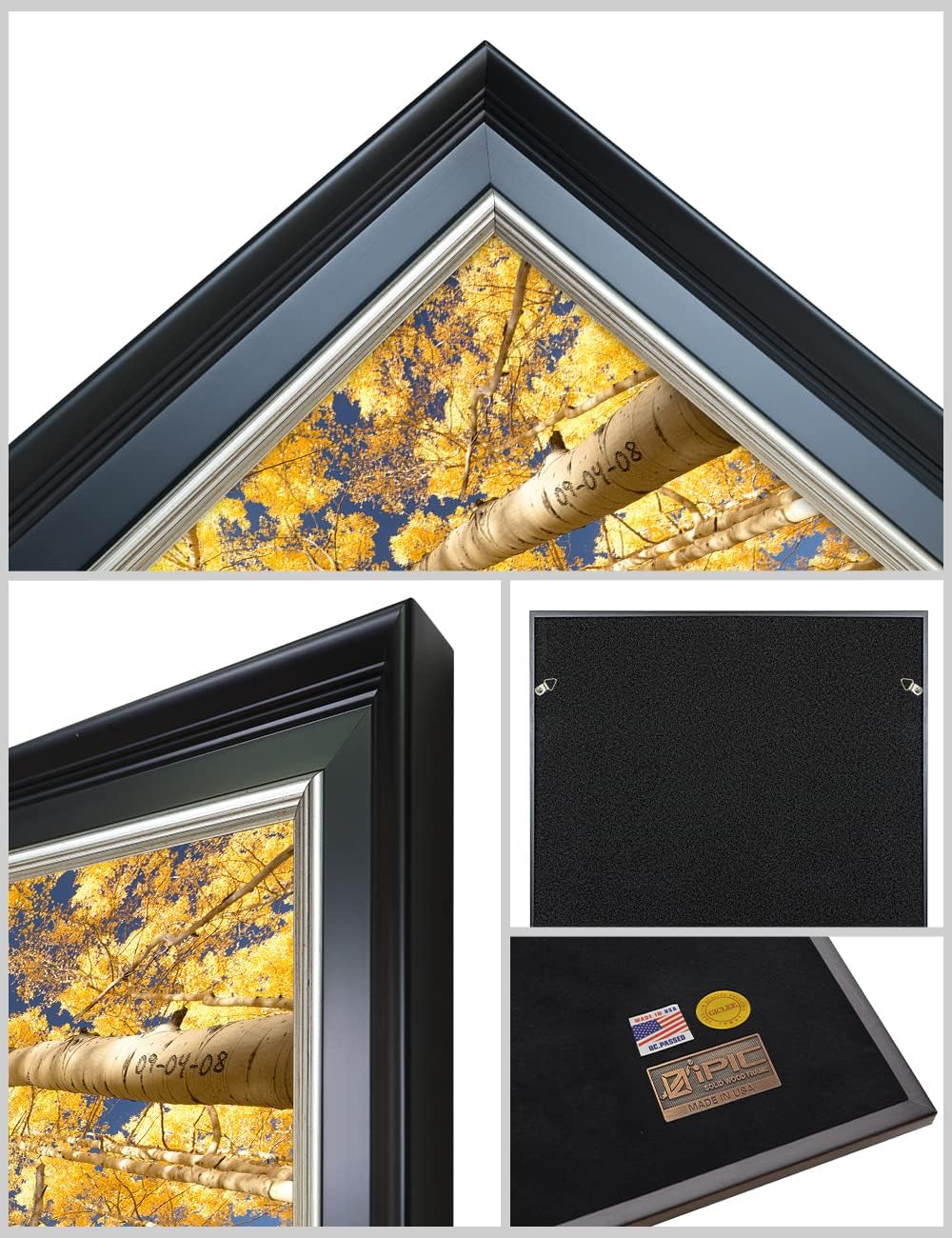 IPIC - Fall in Love, Personalized Ideal Gift Custom Framed Wall Art with Names and Date, Giclee Prints with Solid Wood Frame, Unique and Memorable Present. Wall Art for Home Decor.