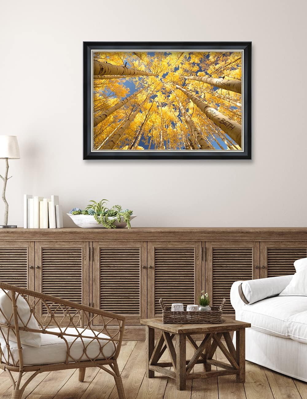 IPIC - Fall in Love, Personalized Ideal Gift Custom Framed Wall Art with Names and Date, Giclee Prints with Solid Wood Frame, Unique and Memorable Present. Wall Art for Home Decor.