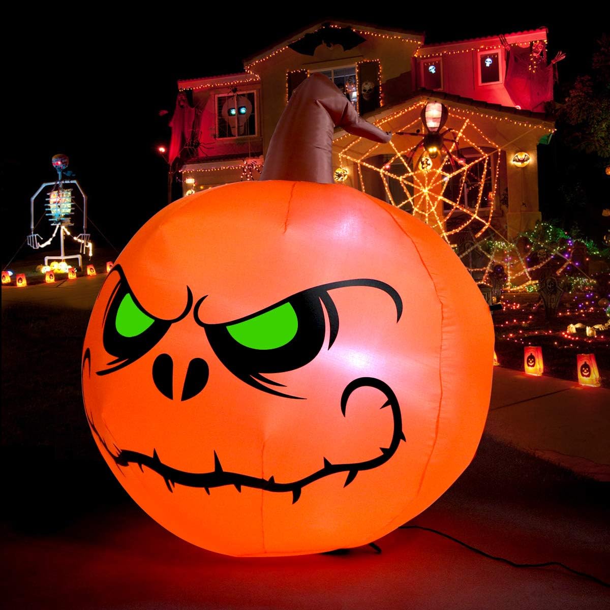 Sizonjoy 4 Ft Halloween Blow up Inflatable Pumpkin Decoration-Lighted Halloween Inflatables Outdoor for Home Yard Garden Indoor and Outdoor Halloween Decoration