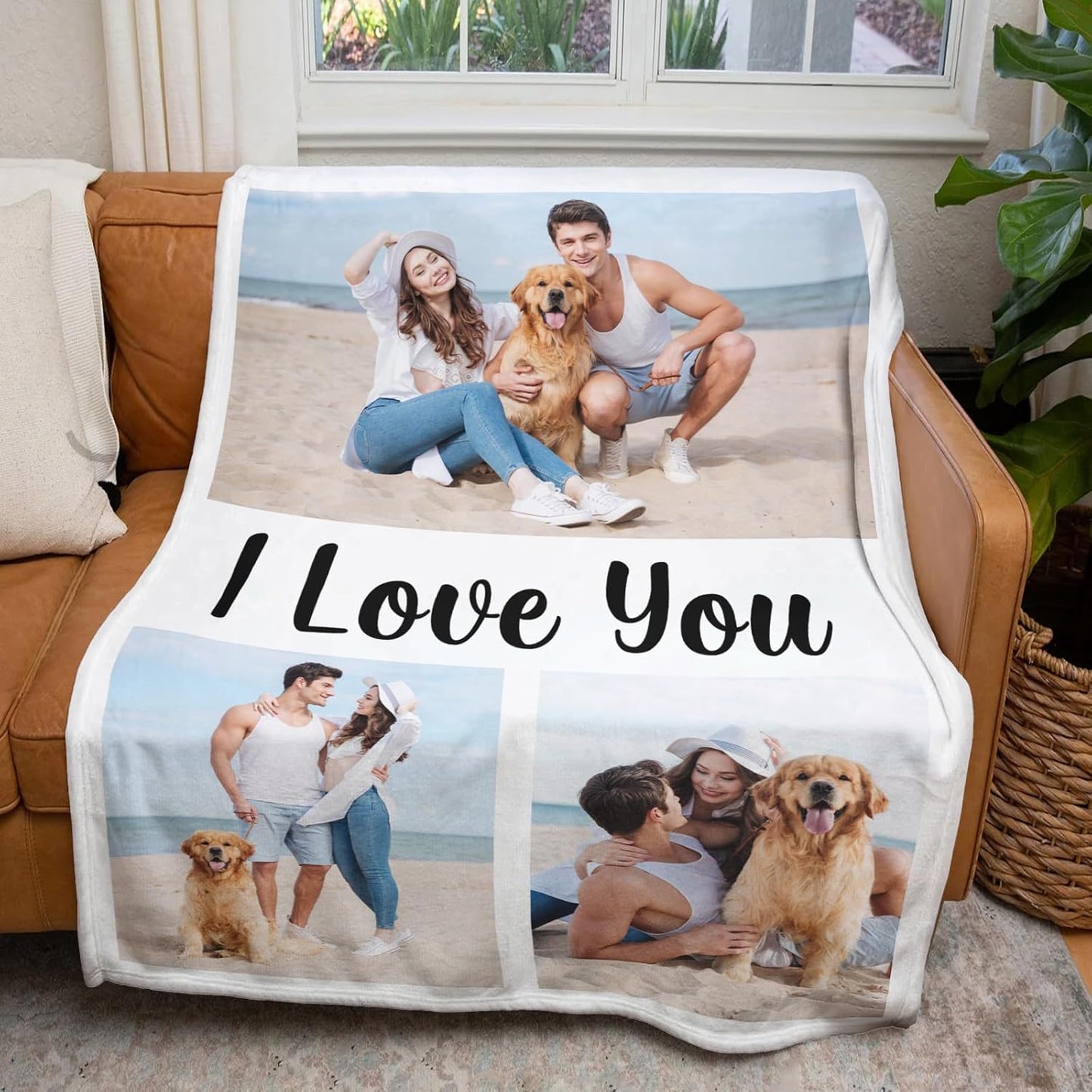 Personalized Photo Blankets, Customized Blankets with Pictures, Fleece Throw Blanket, 30x40 inches, Lightweight, Durable, Machine Wash, Unisex, Christmas Theme