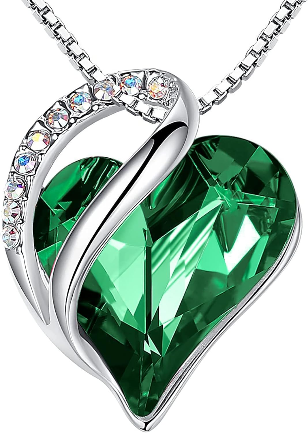 Necklaces for Women, Infinity Love Birthstone Heart Crystal Pendant, Birthday Jewelry Gifts for Her, Mom, and Wife, Silver Plated, 18 plus 2 inch Adjustable Chain