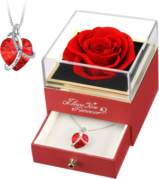 EleShow Gifts for Her, Preserved Real Red Rose, Forever Flowers Gifts for Mom Grandma Wife Girlfriend at Christmas, Mothers Day, Valentines, Sweetest Day, Anniversary or Birthday Gifts for Women