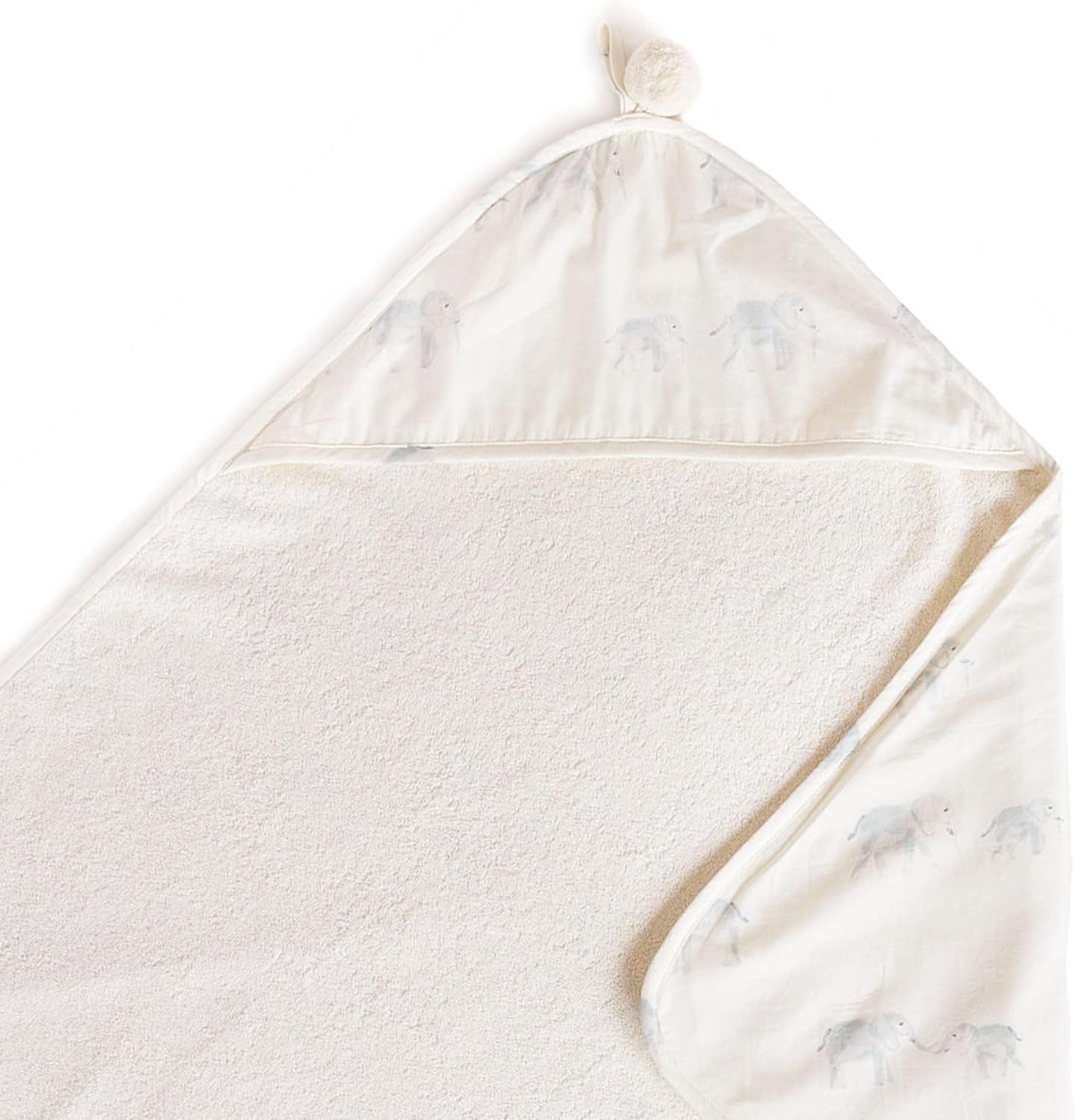 PEHR Hooded Towel, Follow Me Elephant | Absorbent French Terry & Soft Brushed 100% Cotton | 30β x 30β